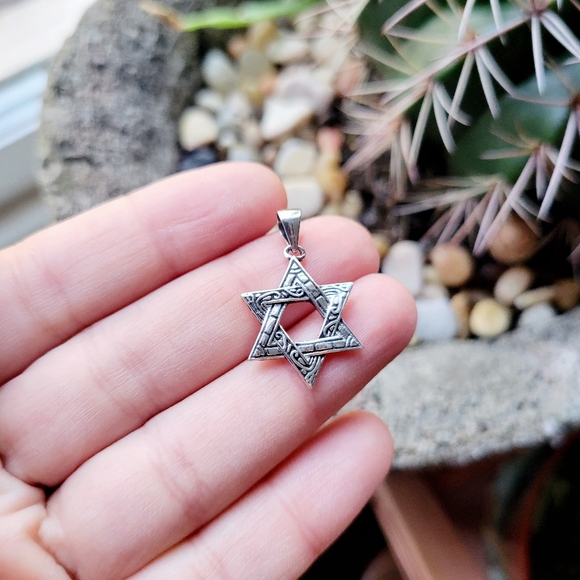 New Handmsade Solid 925 Sterling Silver Star of David Pendant - Picture 3 of 6